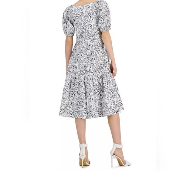 INC International Concepts Black & White Floral Prairie Cottagecore Dress Sz XS - Picture 2 of 7